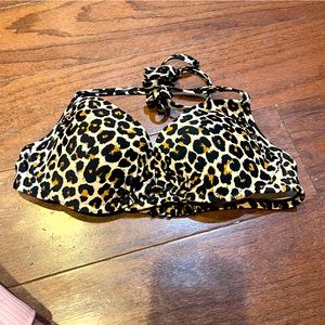 Xhilaration cheetah print bikini Halter Top Size Medium